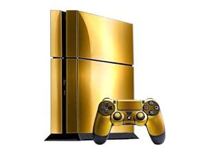 sony playstation  skin ps  brushed gold system skins faceplate decal mod video games