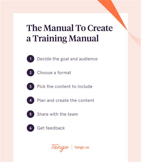 build  effective training manual tango create   guides  minutes