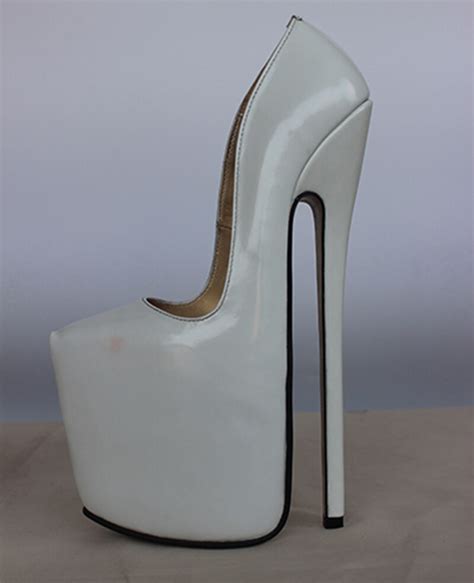 new design full grain leather pump extreme high heel 24cm high heel 8cm