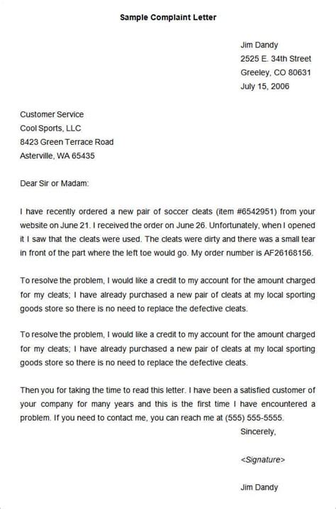 complaint letter template professional word templates