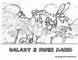 Mario Galaxy Coloring Pages Super Wii Print sketch template