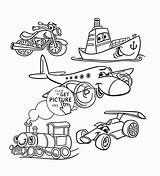 Coloring Transportation Pages Toddlers Transport Vehicles Cartoon Kids Printable Car Set Train Tractor Colouring Print Preschool Sheets Color Printables Wuppsy sketch template