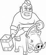Clash Clans Hog Rider Corredor Coloringpages101 Finnish Hound Amado Mago sketch template