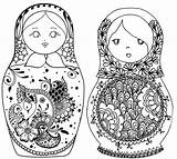 Coloring Dolls Russian Russia Pages sketch template