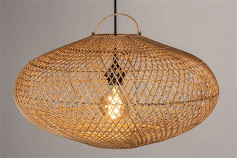 hanglamp  modern retro hout riet