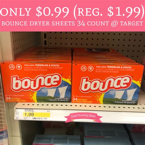 print   regular  bounce dryer sheets  target deal hunting babe