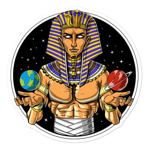 egyptian pharaoh tutankhamun vinyl sticker fantasy king tut etsy