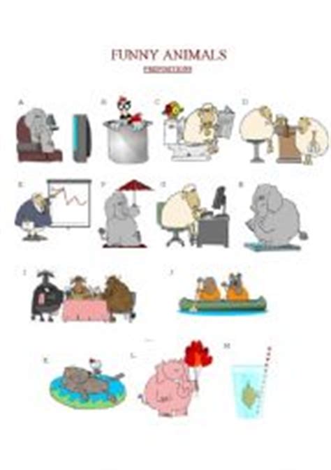 funny animals prepositions  esl worksheet  babz