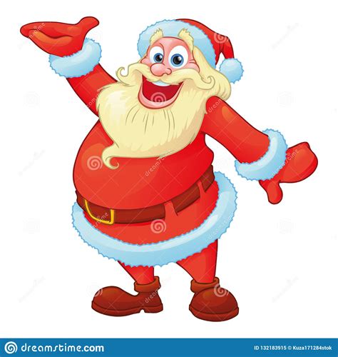 Funny Santa In Cartoon Style Stock Vector Illustration
