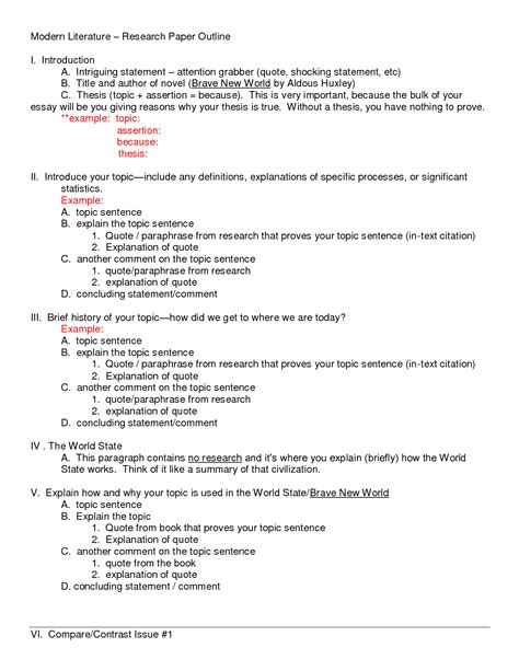college  format college research paper outline template