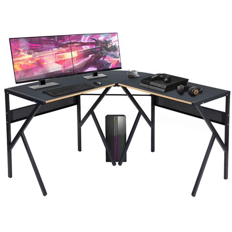 aingoo  shaped corner desk business style computer gaming desk