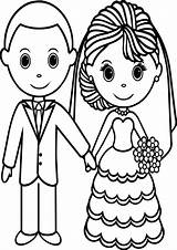 Bride Groom Coloring Pages Printable Wedding Kids sketch template