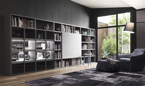 contemporary living room wall units  libraries ideas
