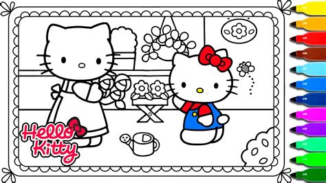 kitty  mom flowers  kitty colouring book youtube