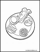 Coloring Plate Passover Dinner Seder Drawing Pages Print Getcolorings Printable Pesach Paintingvalley sketch template