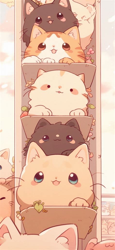 cute anime cats wallpapers cute cats wallpapers  iphone