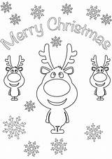 Postales Tarjeta Navidenos Navidena Reindeer Renos Children Xmas sketch template