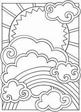 Kleurplaat Regenboog Nubes Mandala Moon Imprimir Dover Ausmalbilder Colorir Zon Promises Buch Kleurplaten Omnilabo Kopiervorlagen Wolken Romero Swanson Quilled Nube sketch template