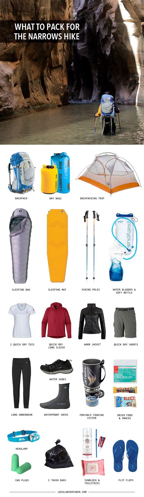 backpacking gear list for the zion narrows hike tips backpacking gear list zion narrows