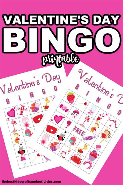 valentines day bingo printable   kids crafts  activities