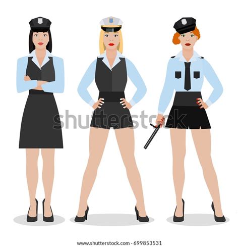 police women sexy uniform vector illustration stock vector