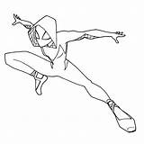 Spider Gwen Coloring Pages Verse Man Into Printable Morales Miles Spiderman Print Marvel Ghost Colouring Superhero Search Kids Noir sketch template