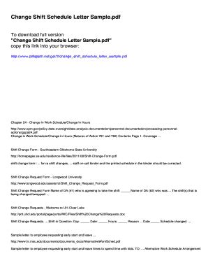 fillable  change shift schedule letter sample fax email print