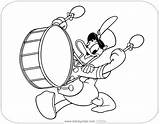 Donald Duck Coloring Pages Playing Disneyclips Drum Funstuff sketch template