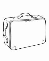 Suitcase Template Drawing Coloring Luggage Sketch Craft Flat Getdrawings sketch template
