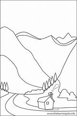 Valley Coloring Pages Landforms Erosion Outline Color Landform Nature Printable Plateau Drawing Getdrawings Getcolorings National sketch template