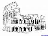 Colosseum Landmarks sketch template