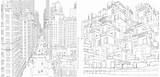 Book Coloring Cities Fantastic Architecture sketch template