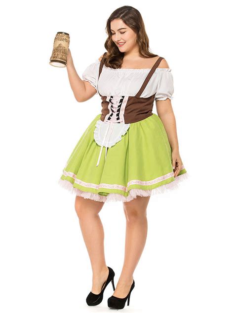 halloween costumes beer girl costume grass green multicolor ruffles 0a3