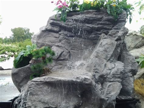 artificial rock waterfall pondless yard rock fountain crw