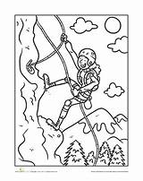 Climbing Coloring Mountain Worksheet Sheet Worksheets Pages Sheets Rock Climber Education Activities Kindergarten Bergsteiger Color Clipart Sport Klettern Go Book sketch template