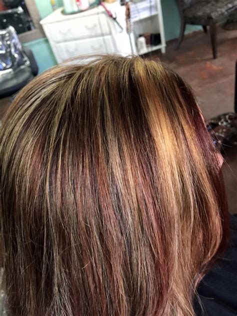 mahogany copper and blonde hair color highlights hair hair highlights