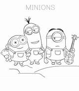 Coloring Minions Stuart Pages Minion Bob Kevin Despicable sketch template