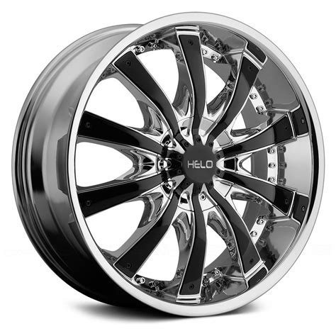 helo  wheels chrome  gloss black inserts rims