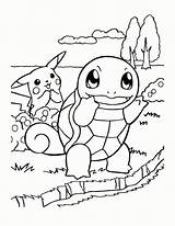Squirtle Coloring Pokemon Pikachu Pages Fans sketch template