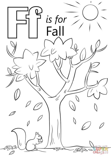 letter    fall coloring page  printable coloring page