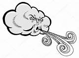 Wind Blowing Viento Soplando Windy Wolke Wolk Gust Nube Wolken Blazen Vento Nubes Nuvem Gesicht Clouds Blazende Karikatur Blazend Dibujando sketch template