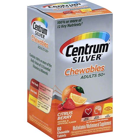 centrum silver chewables multivitaminmultimineral adults  chewable tablets citrus berry