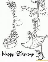 Birthday Coloring Frozen Happy Pages Wishes Cast Disney Print Color sketch template