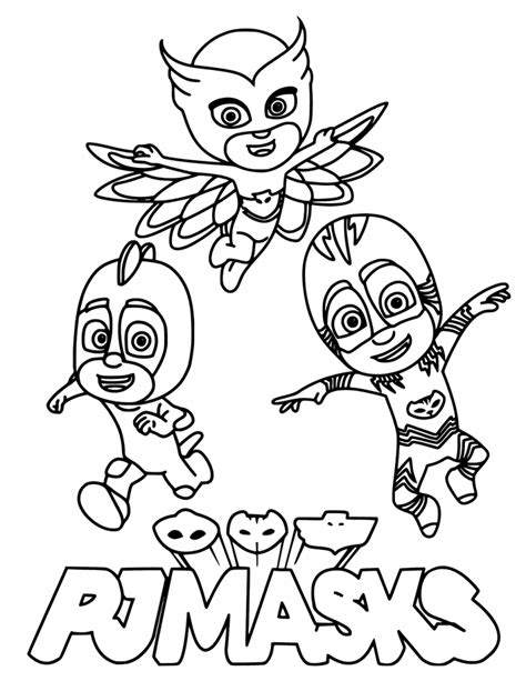 pj masks coloring pages learny kids