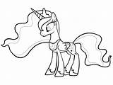 Coloring Pages Pony Little Printable Luna Princess Choose Board Colouring Cute sketch template