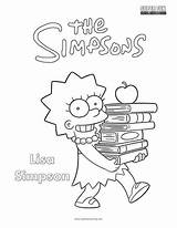 Lisa Coloring Simpsons Simpson Fun sketch template