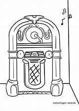 Jukebox Malvorlage Musikbox Musikinstrumente Lieder sketch template