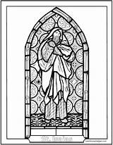 Coloring Stained Glass Pages Isaias Window Church Printables Windows Bible Saintanneshelper sketch template