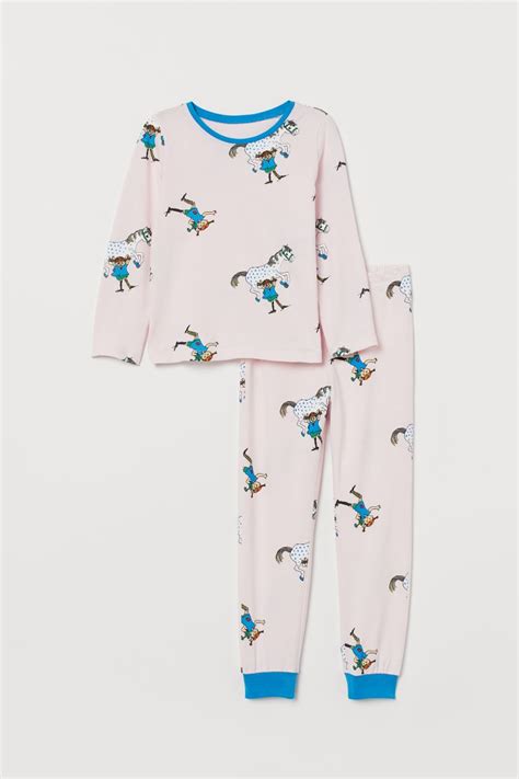 Tricot Pyjama Lichtroze Pippi Langkous Kinderen Handm Nl