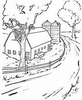 Coloring Pages Farm Barn Printable Life Scene Silo Kids Cartoon Farming Color Scenes Scenic Granja Print Country Adults Adult Books sketch template